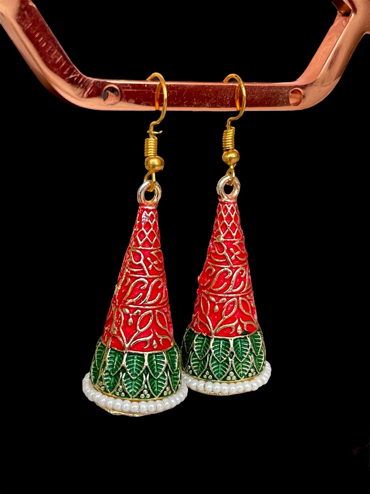 Meenakari Conical Traditional Partywear Earring
