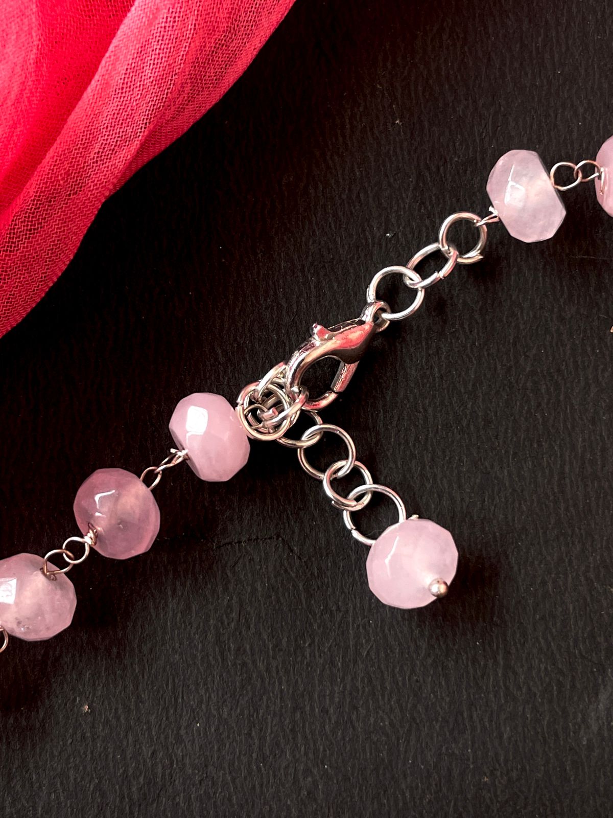 Cut Stone Glass Beads Mala