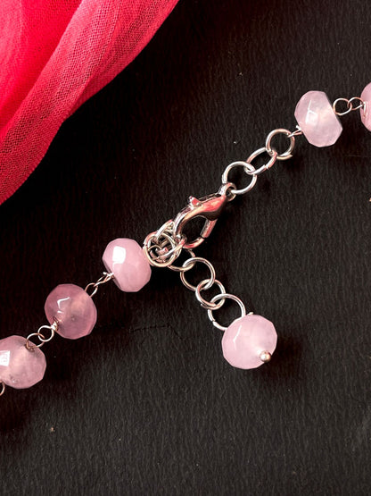 Cut Stone Glass Beads Mala