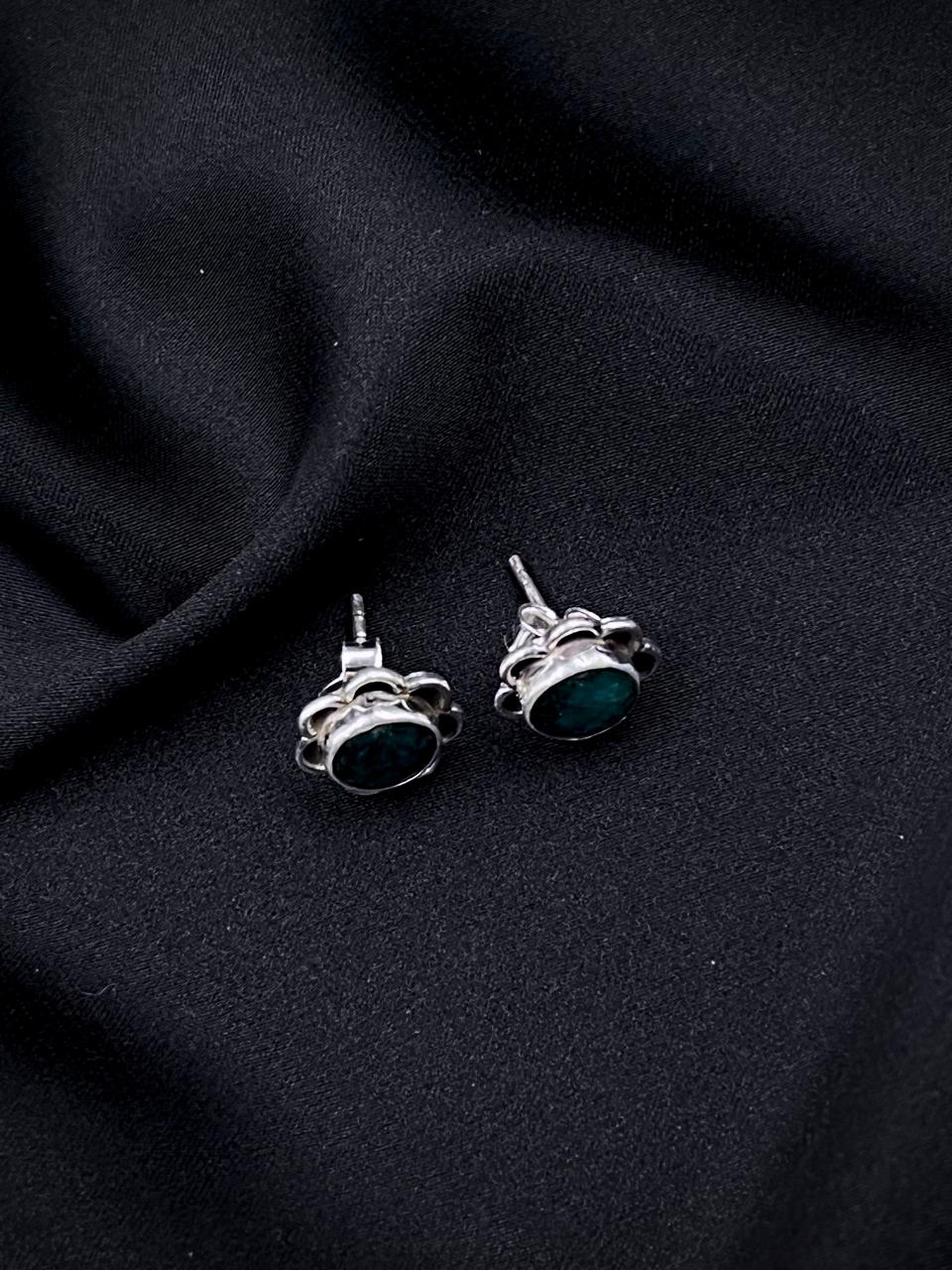 Semi Precious Stone 92.5 Silver Stud Earring