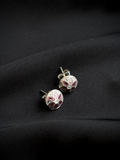 Meenakari 92.5 Silver Stud Earring