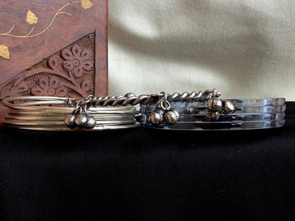 Acrylic Bangles with Metal Bangles set