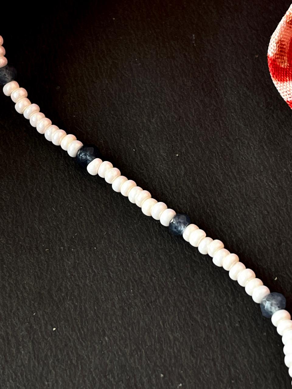 Monalisa with AD stone Pendant Beaded Mala Necklace