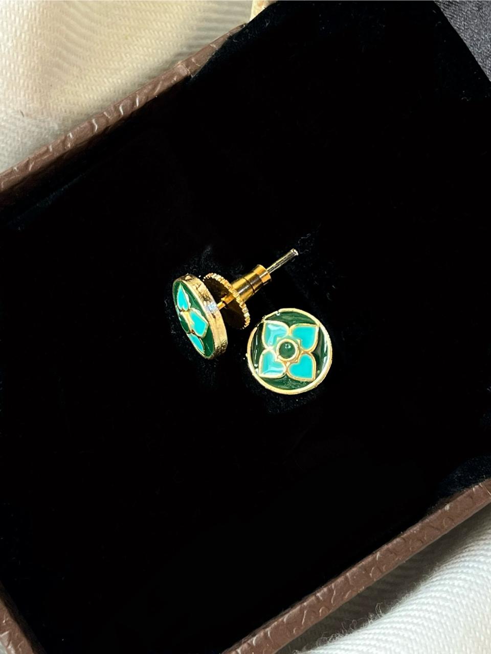 Gold- Plated Meenakari Small Stud Earring