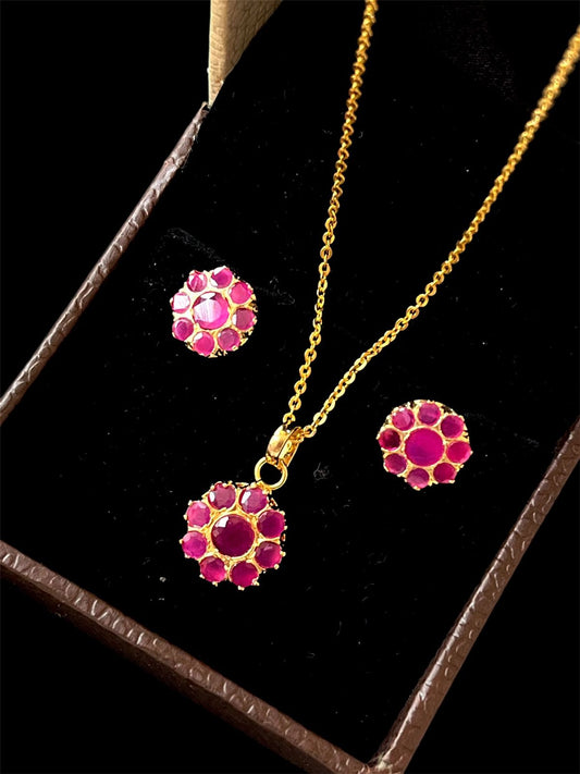 AD stone Pendant Necklace with Earring set