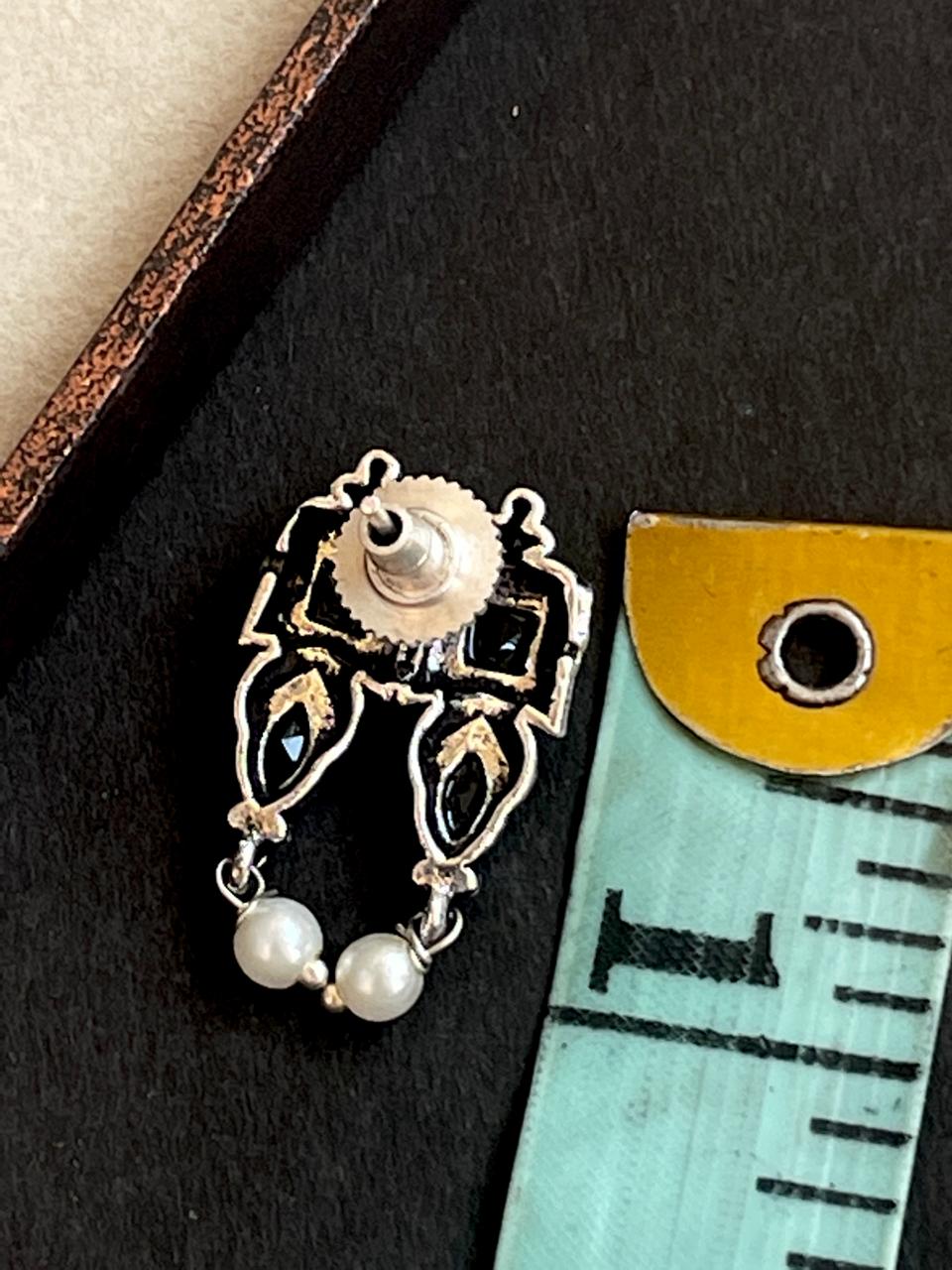 Monalisa stone Oxidized Choker with earring set