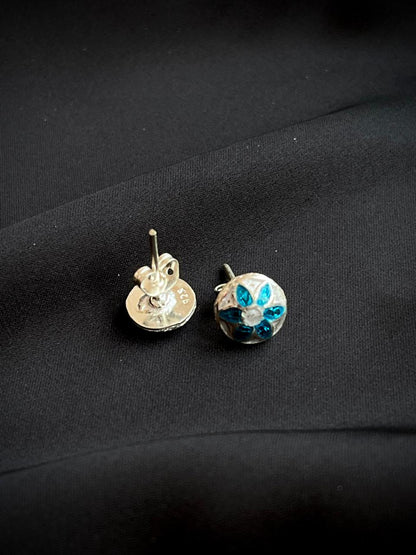Meenakari 92.5 Silver Stud Earring