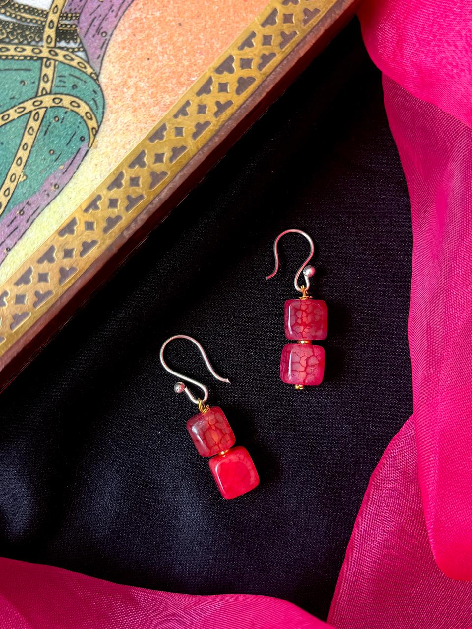Geometrical Stone Beaded Earring