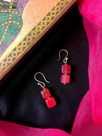 Geometrical Stone Beaded Earring