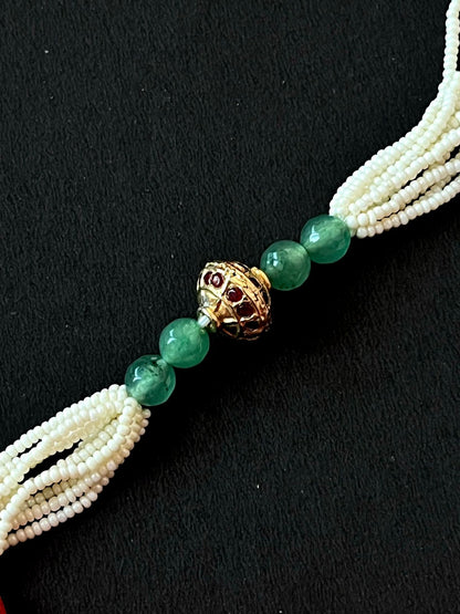 Stone Beads with Meenakari Ball Pendant Necklace