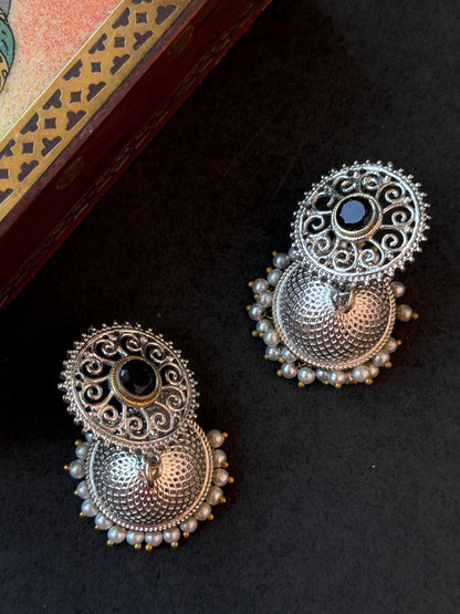 Dual Tone Ethnic Jhumki Earring