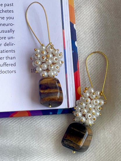 Tiger Eye Stone with Cheed Earring