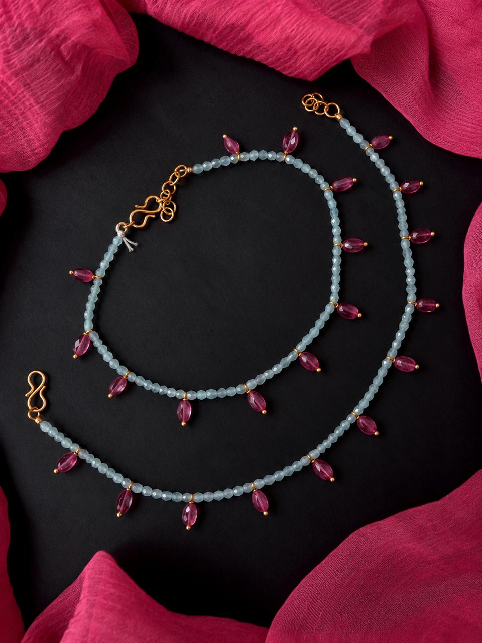 Stone Beads and Monalisa Beaded Anklet