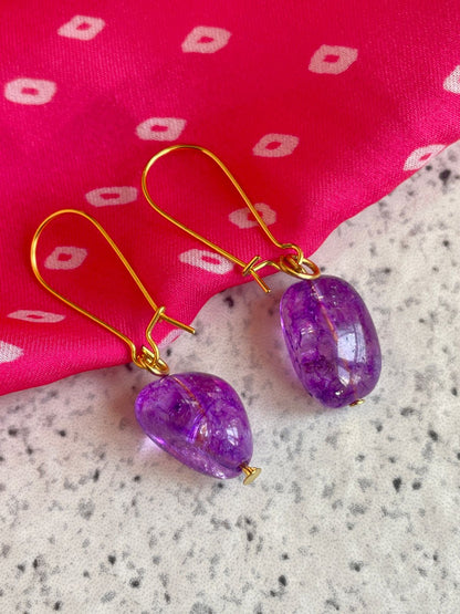 Semi Precious Zade Stone Earring