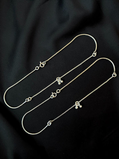 92.5 Silver Light Weight Anklet
