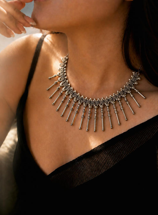 Oxidized Trendy Partywear Statement Necklace
