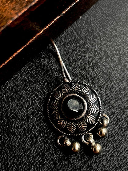 Monalisa Stone Round shape Top with Oxidized Jhumka Earring