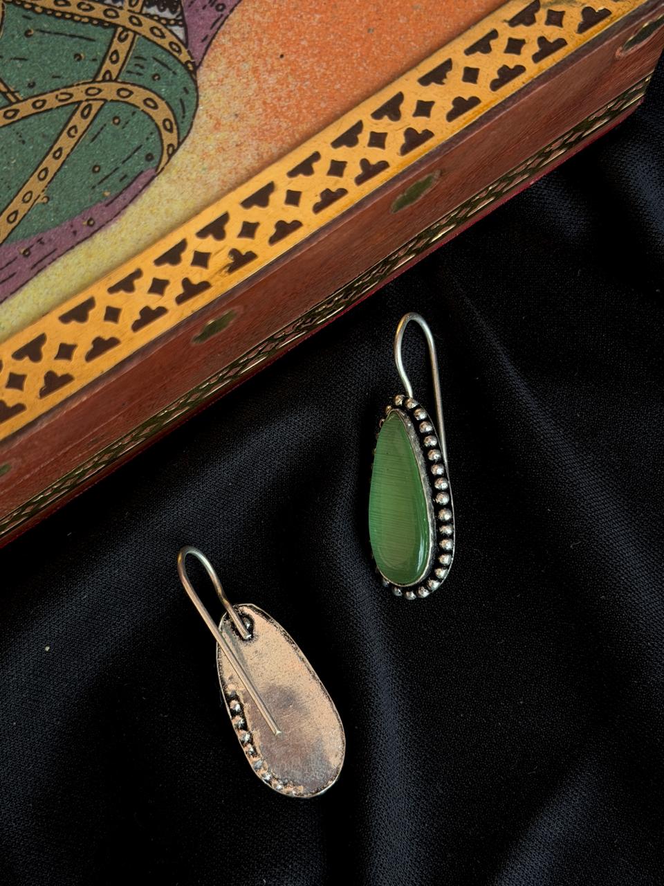Monalisa Stone Silver Replica Earring
