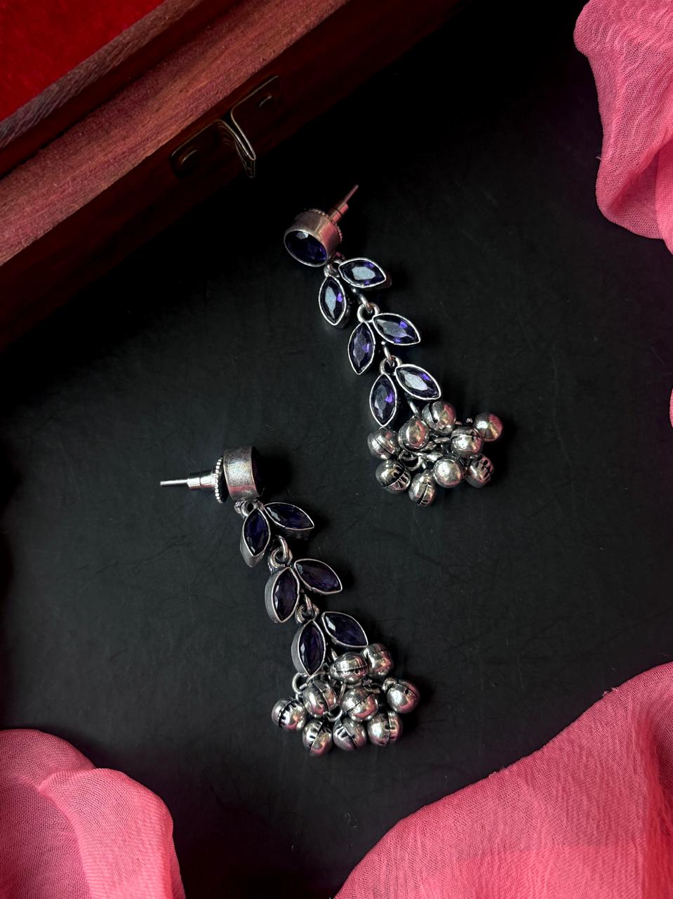 Monalisa Stone Silver Replica Partywear Earring