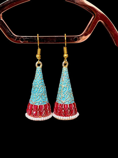 Meenakari Conical Traditional Partywear Earring