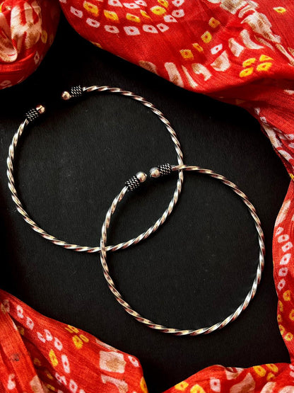 Oxidized Designer Anklet Pair