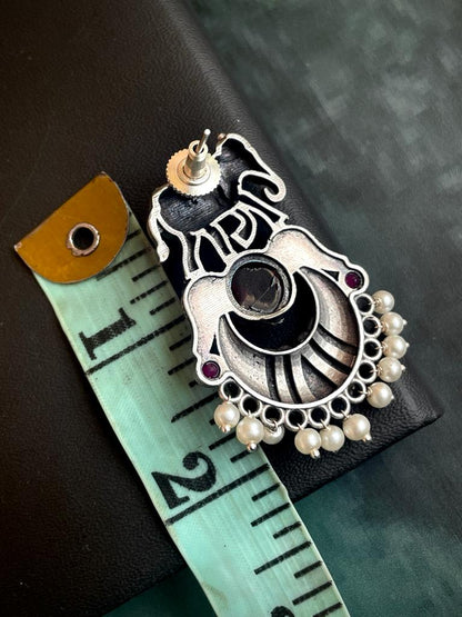 Monalia Stone Silver Replica Stud Earring
