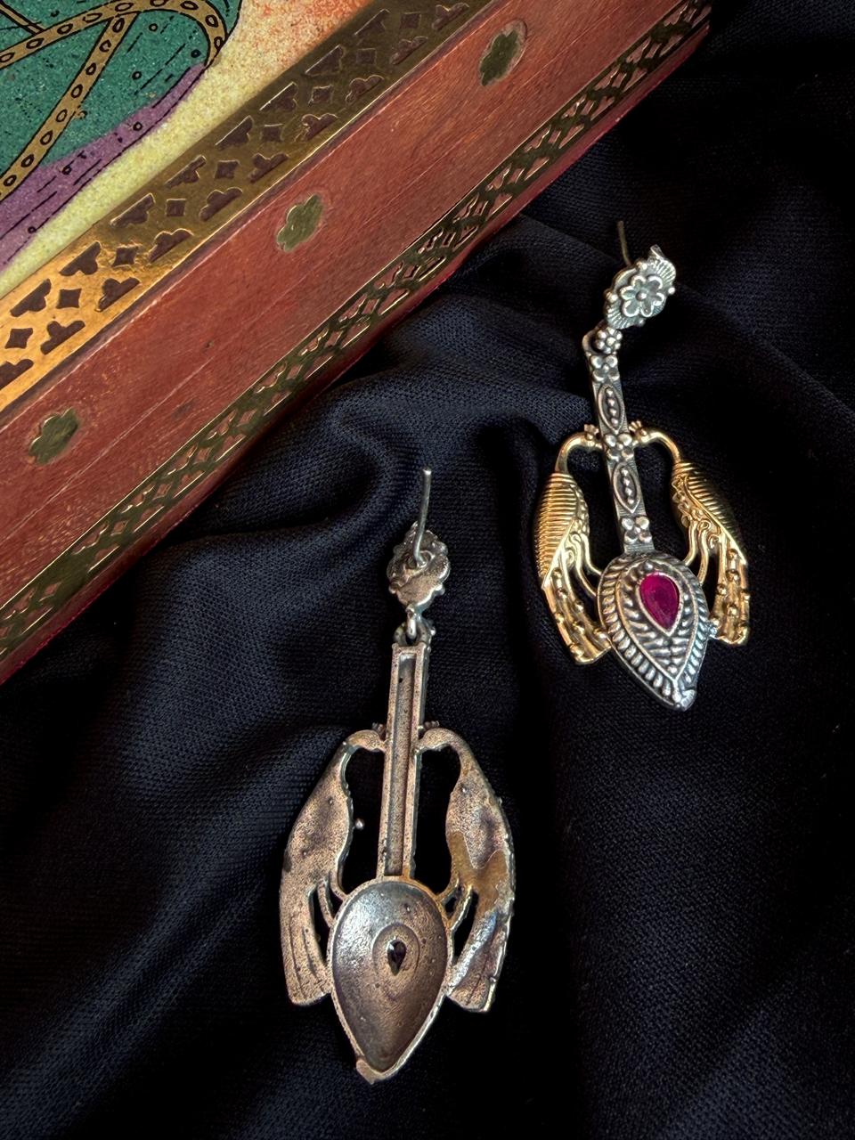 Dual Tone Oxidized Earring
