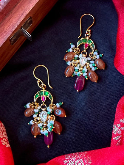 Pachi Kundan Stone Beaded Earring