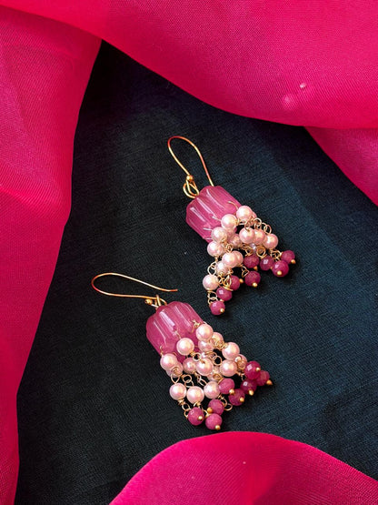 Stone Jhumki Beads Latkan Earring