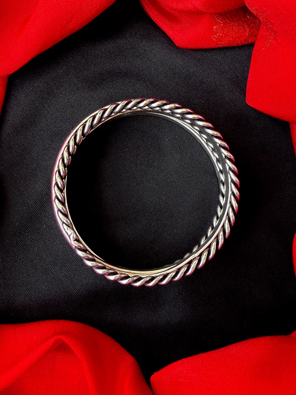 Oxidized Silver Replica Bangle set