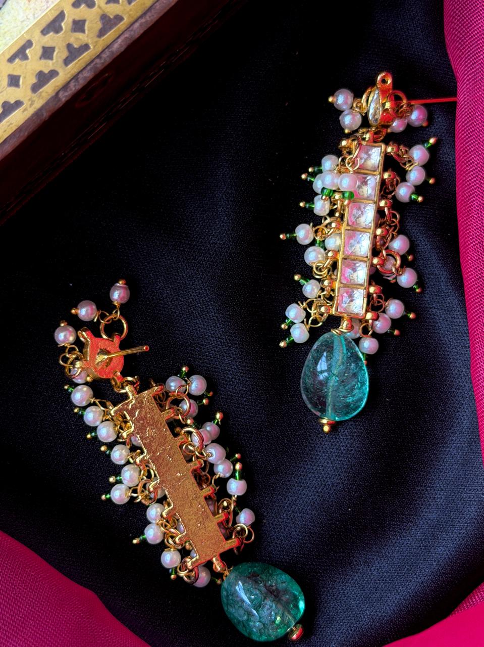 Pachi Kundan with Strawberry Beads Earring