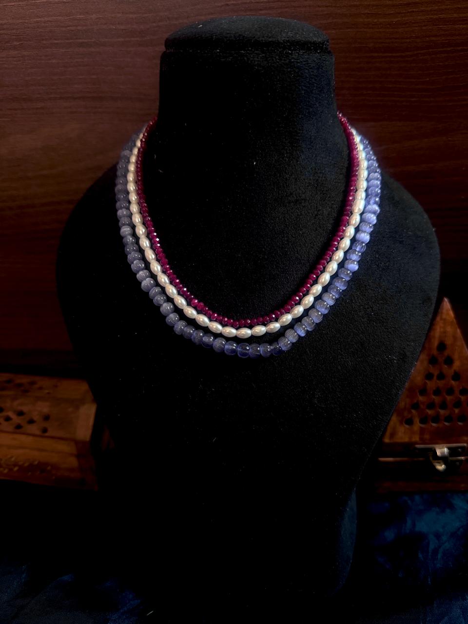 Three Layered Partywear Mala Necklace