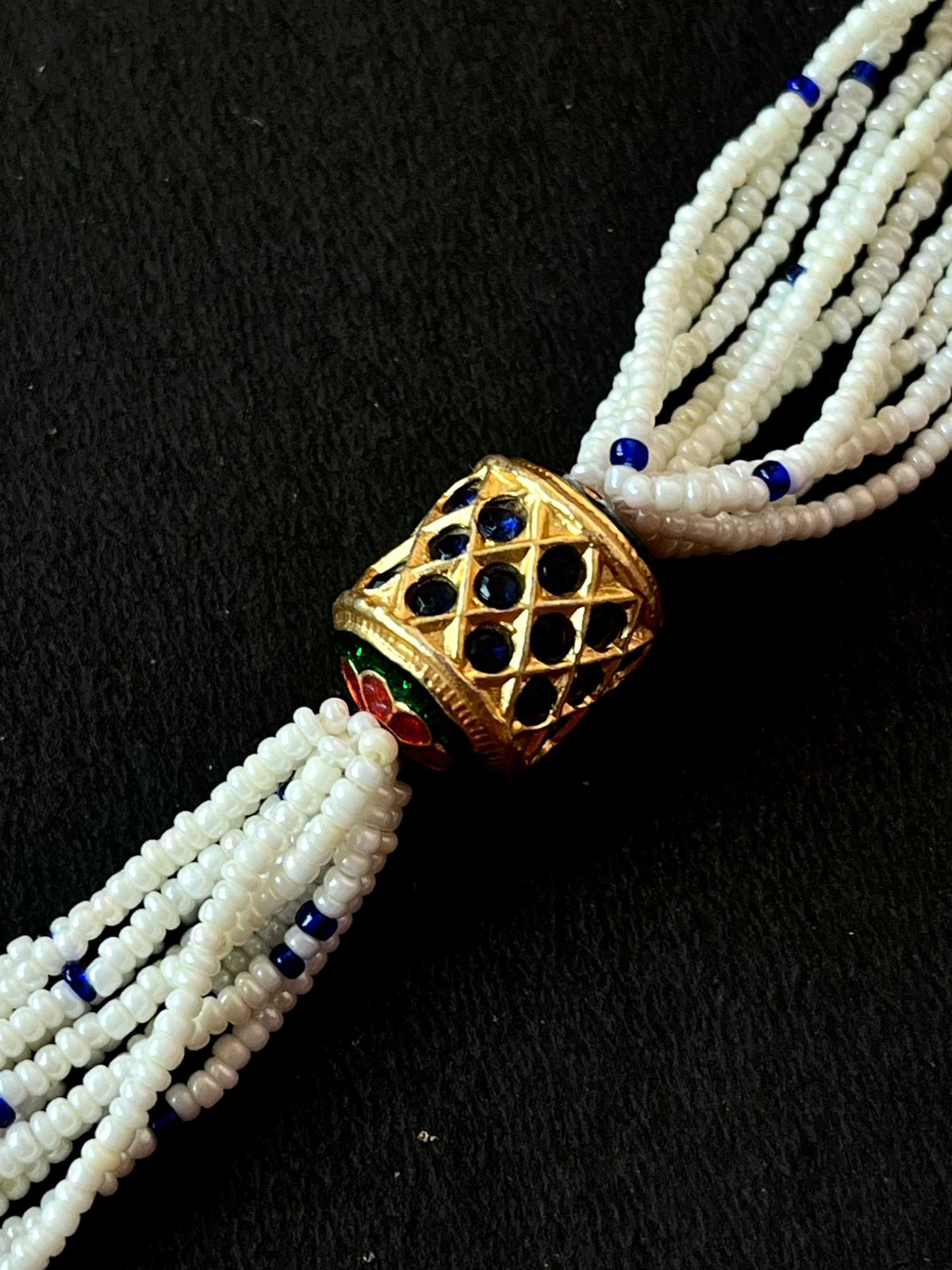 Meenakari Pendant Multi colour Beaded Mala Necklace