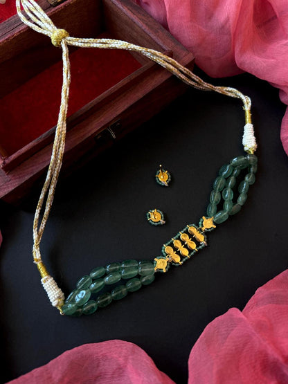 Pachi Kundan Stone Beaded Choker Necklace