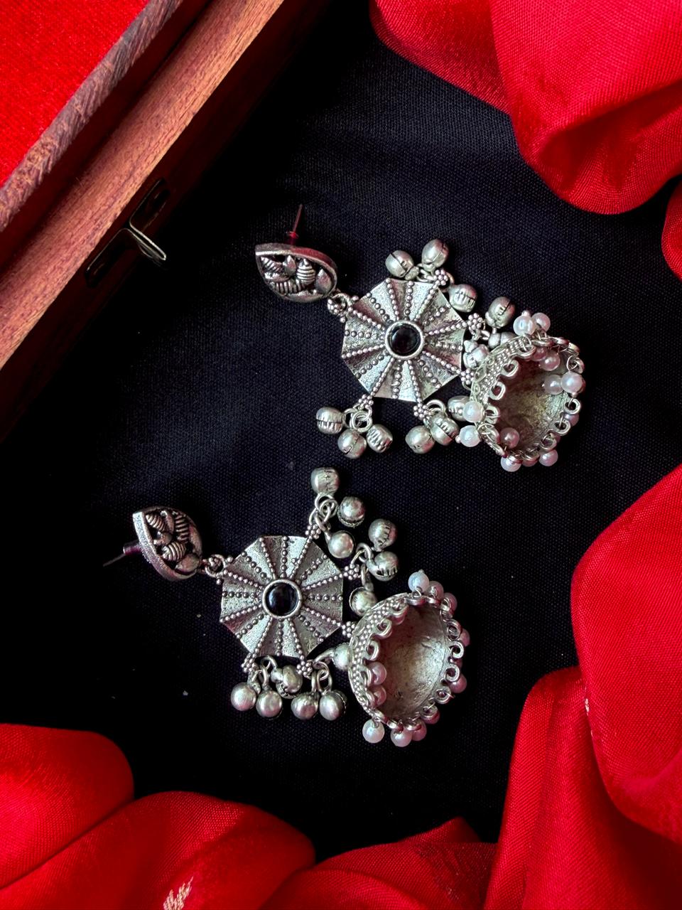 Oxidized Top with Jhumki Partywear Earring