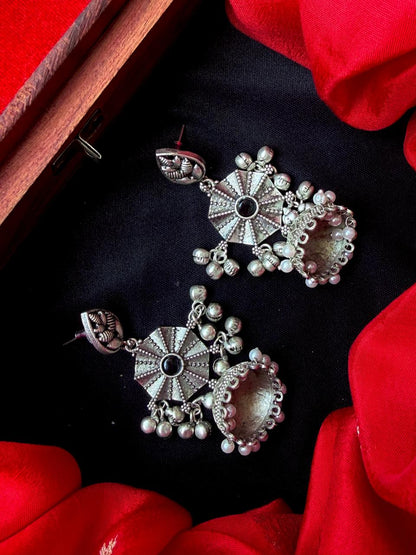 Oxidized Top with Jhumki Partywear Earring