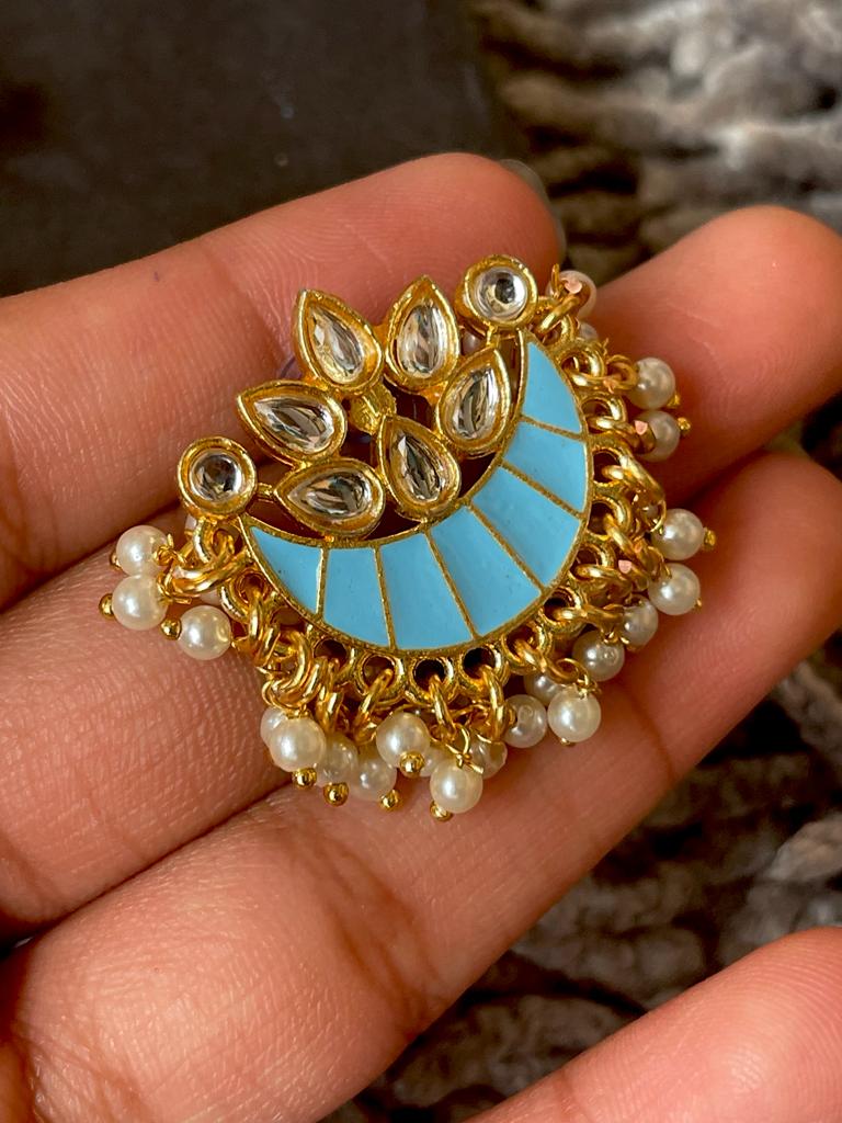 Meenakari Chandbali Stud Earring