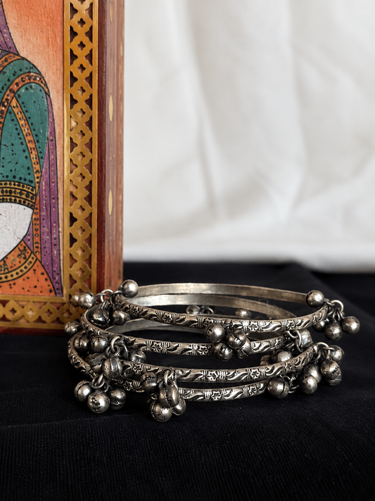 Brass Oxidized Bangles with Ghunghroo