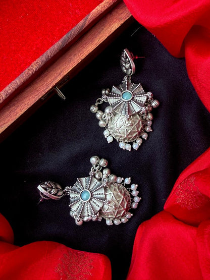 Oxidized Top with Jhumki Partywear Earring