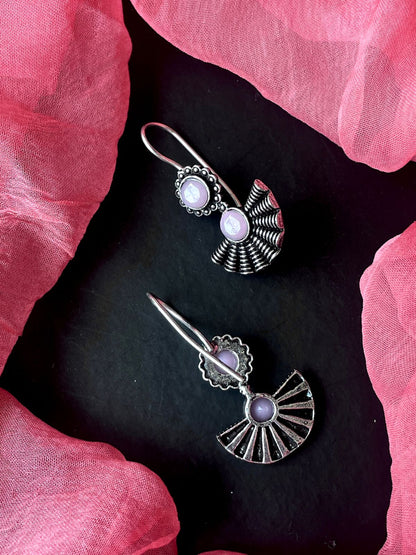 Monalisa Stone Oxidized Floral Earring