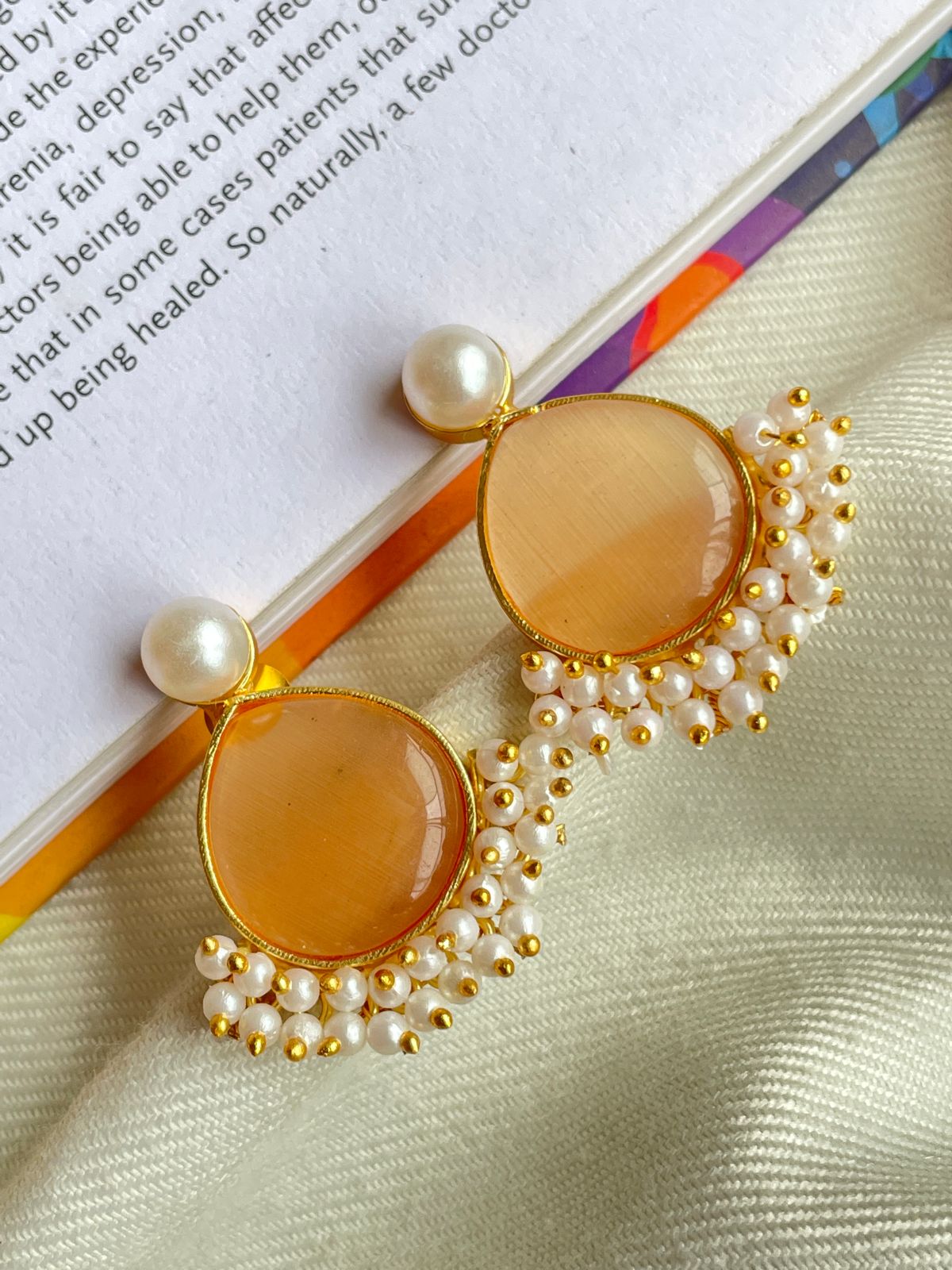 Monalisa Stone and Pearl Beaded Stud Earring