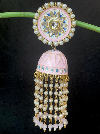 Meenakari Big size Dome Shape Jhumka