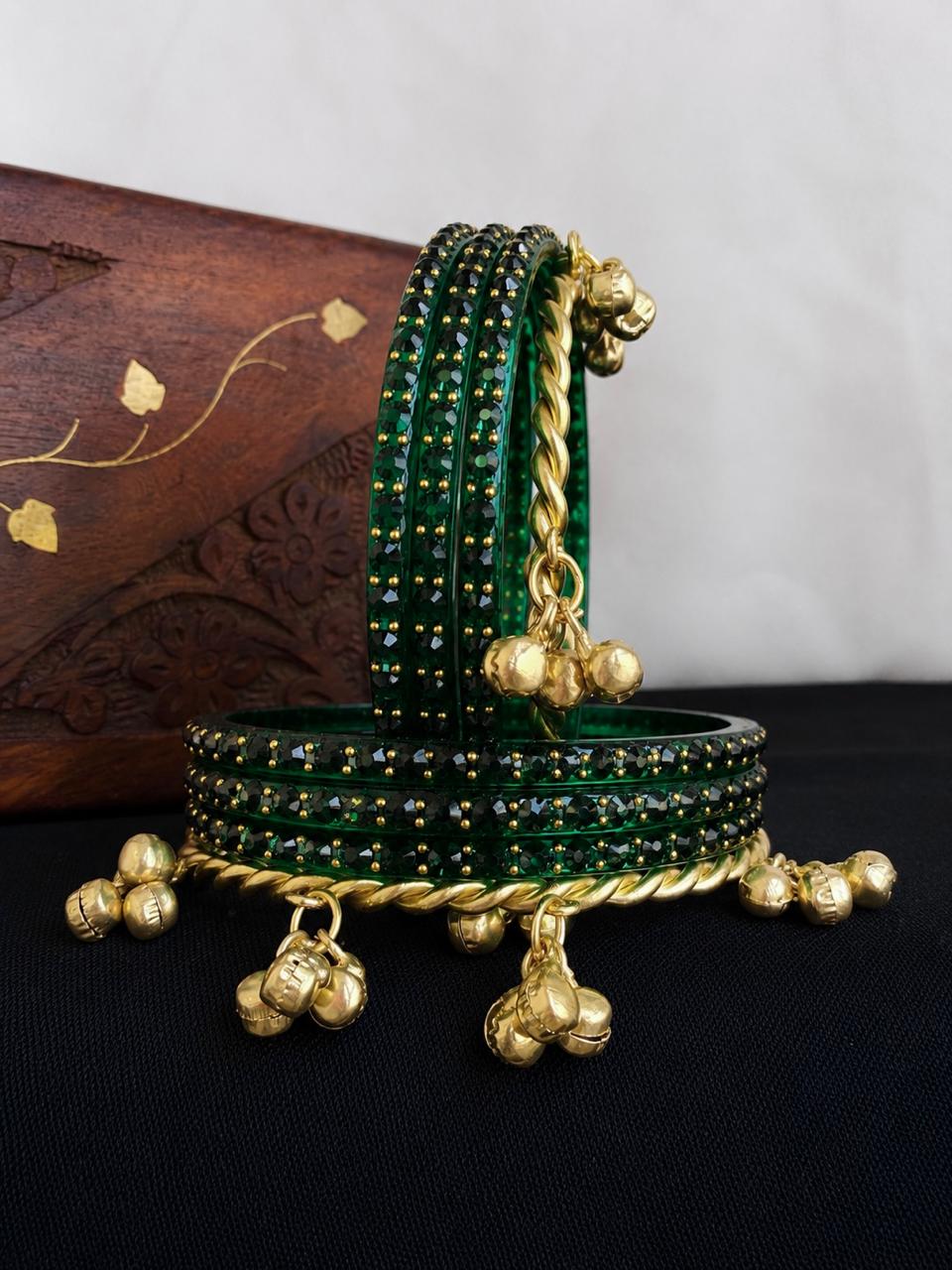 Acrylic Bangles with Metal Bangles set