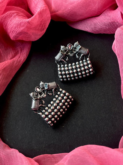 Oxidzied Choker with Earring (Elephant Shape) set