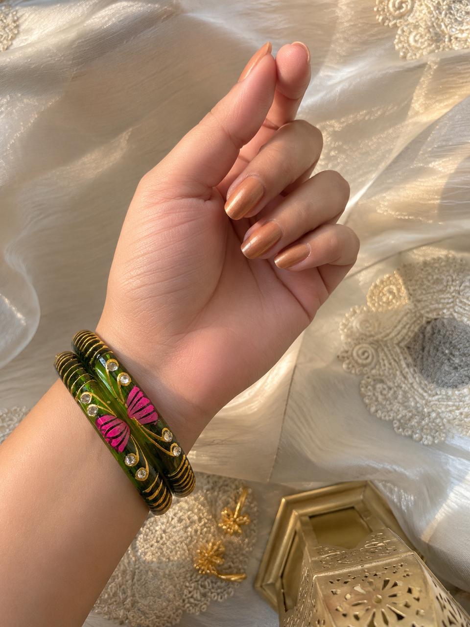 Hand Painted Glass Kada Bangles