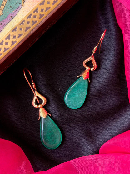 Stone with Golden Top earring