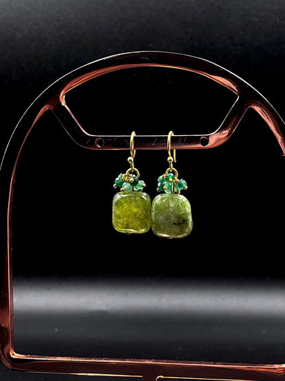 Stone Beads Gold Plated 92.5 Silver Earring