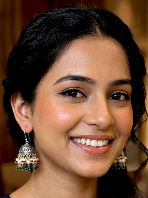 Stone Beaded Oxidized Ethnic Earring
