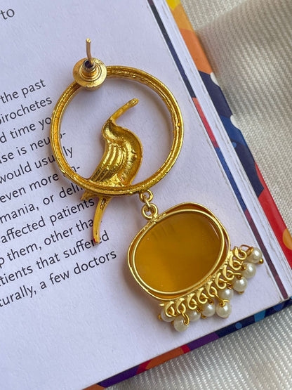 Monalisa Stone Brass Earring