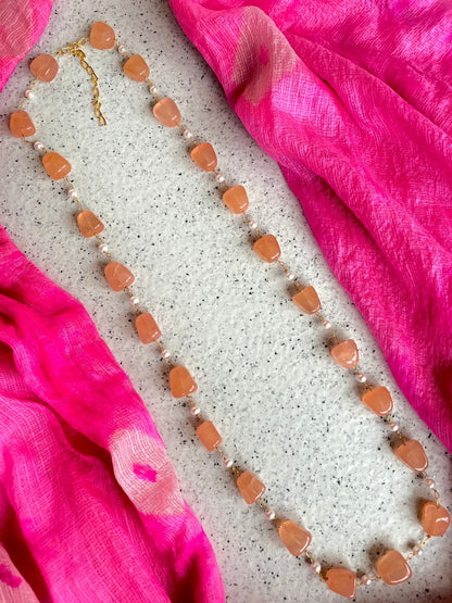 Zade Stone Chain Mala Necklace